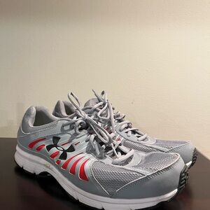 Under Armour Gray and Red Running Shoes